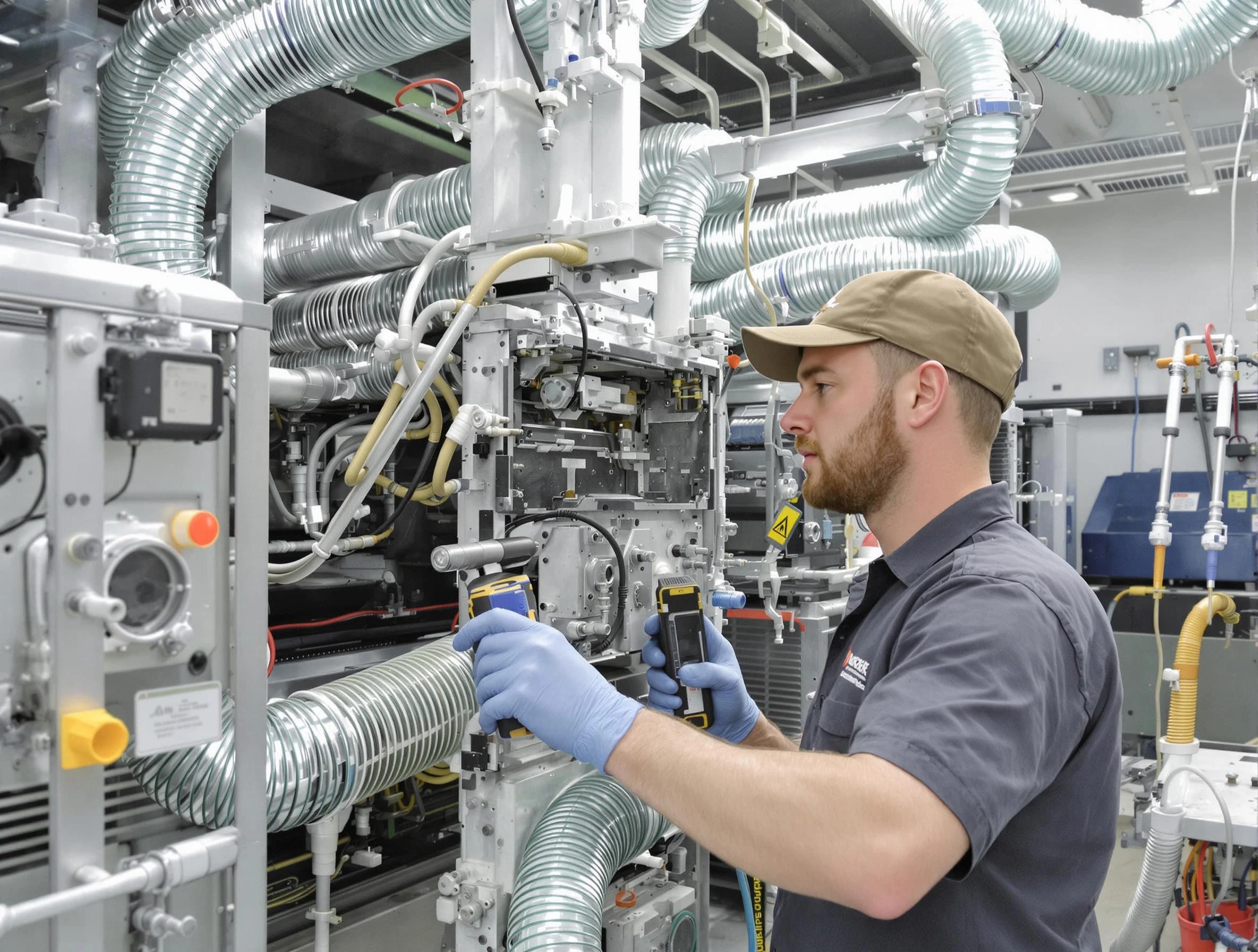 Murrieta Air Duct Cleaning technician performing precision commercial coil cleaning at a business facility in Murrieta